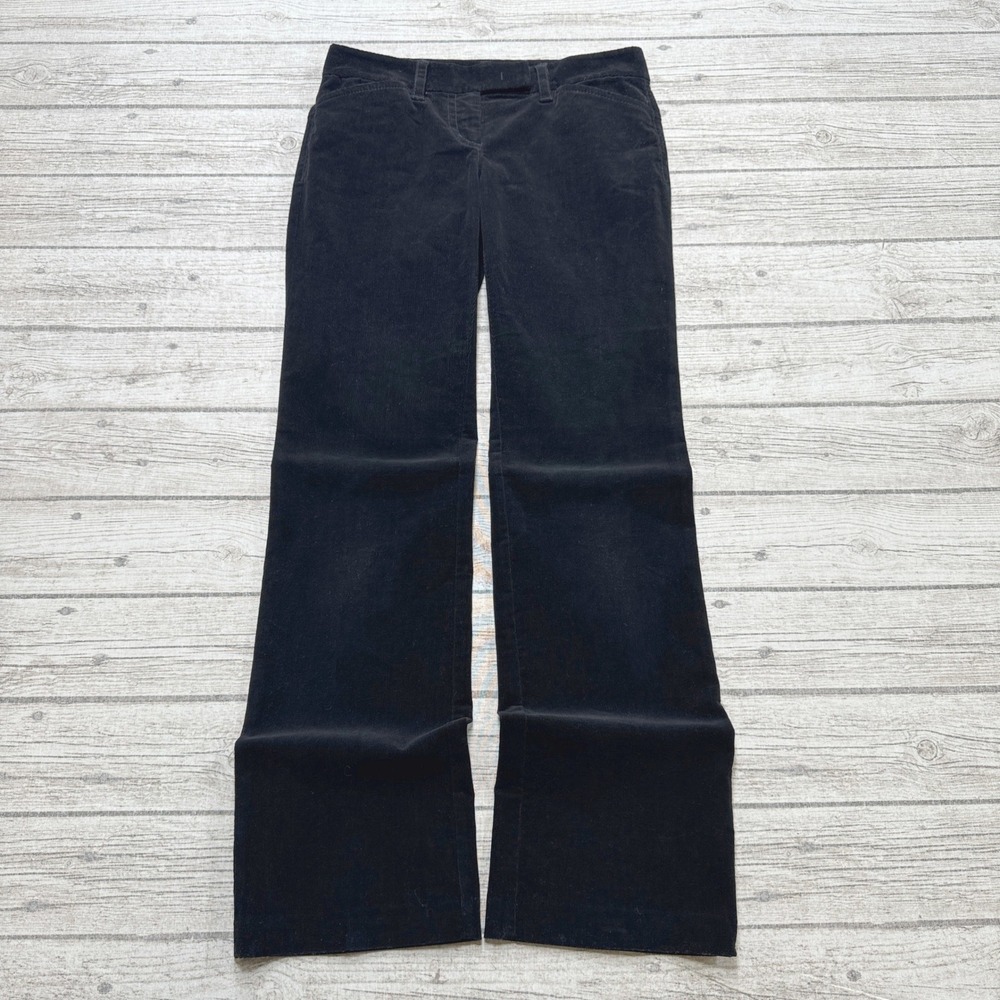 Ann Taylor Corduroy Pants Women's 0 Black Bootcut Mid Rise Relaxed Fit Trousers